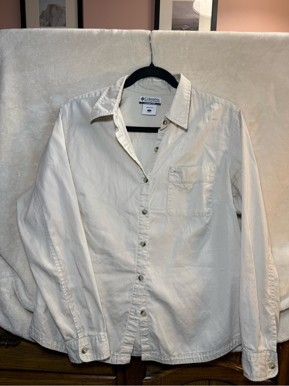 Columbia Khaki Button-Up Casual Shirt